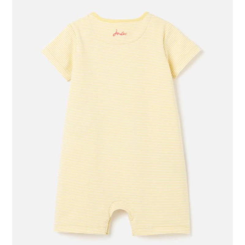 Joules Patch Organically Grown Cotton Artwork Romper - Bee Stripe -1